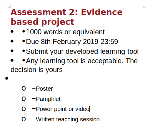 evidence based project