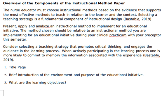 HNH514 Instructional Method Assignment