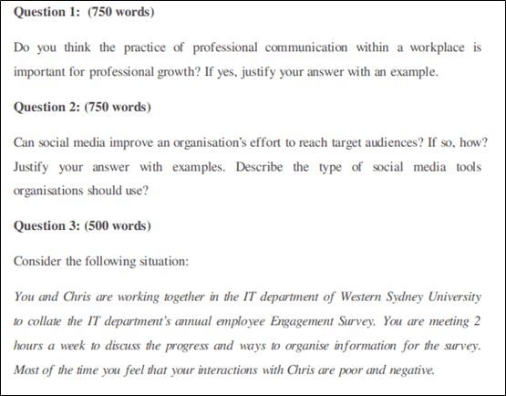 Professional Communication Assignment Help