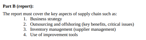 ENG706s1 Supply Chain Management Assignment
