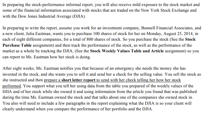 stock investment analysis report assignment answer
