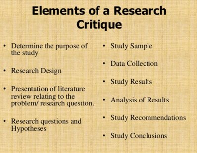 elements of a research critique