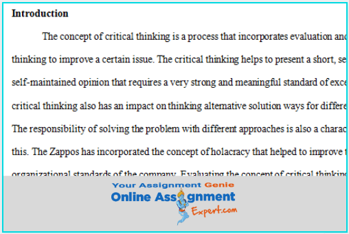 critical thinking essay introduction sample