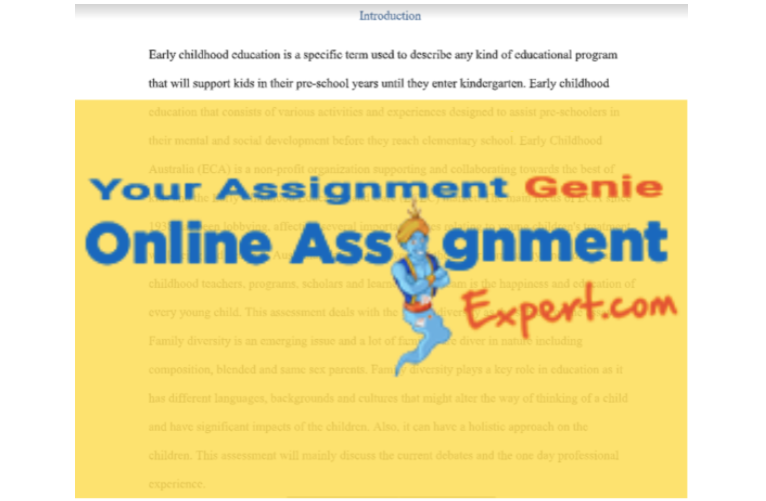 early childhood education assignment sample