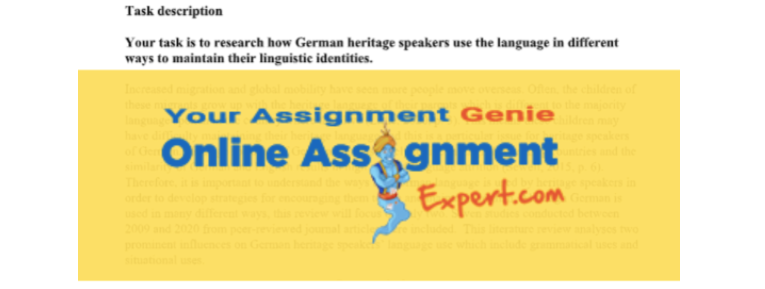 german studies assignment sample