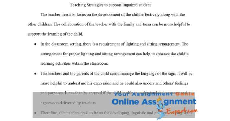 inclusive education assignment sample