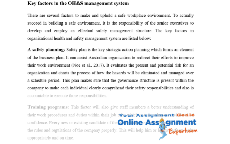 ccupational Health & Safety Law Assignment Sample