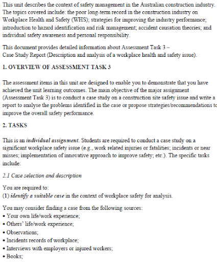 safety management in the australia construction industry