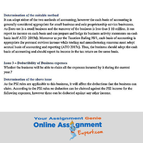 tax adjustment case study assignment sample