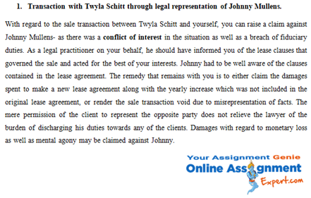 transaction with twyla schitt through legal representation of johnn mullens