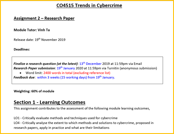 CO4515 Trends In Cybercrime