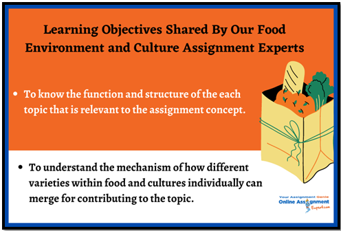 Learning Objective Shared By Our Food Environment And Culture Assignment Experts