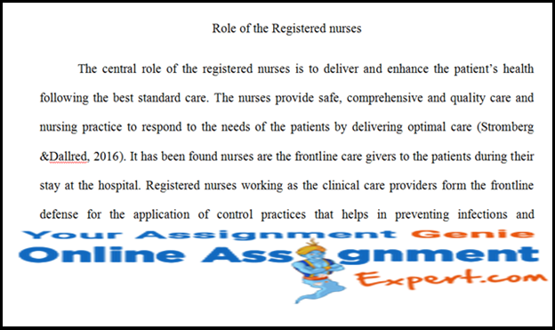 Quality Assignment Help  Role of the registered nurses