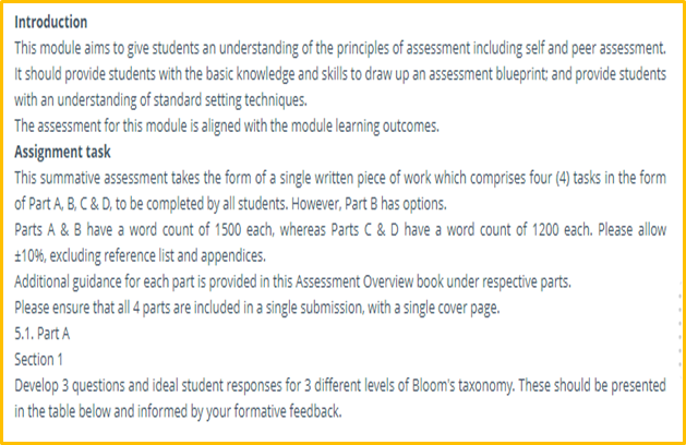 Sample Questions of Bloom s Taxonomy Assignment  Introduction