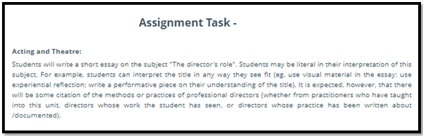 Theatre Studies assignment help Assignment Task