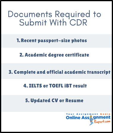 Documents Required to Submit with CDR